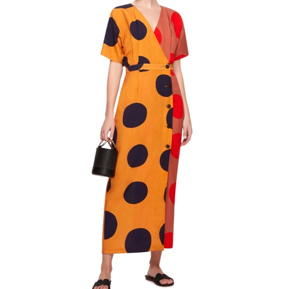 mara hoffman // amrita polka dot button front midi - Picture 6 of 8